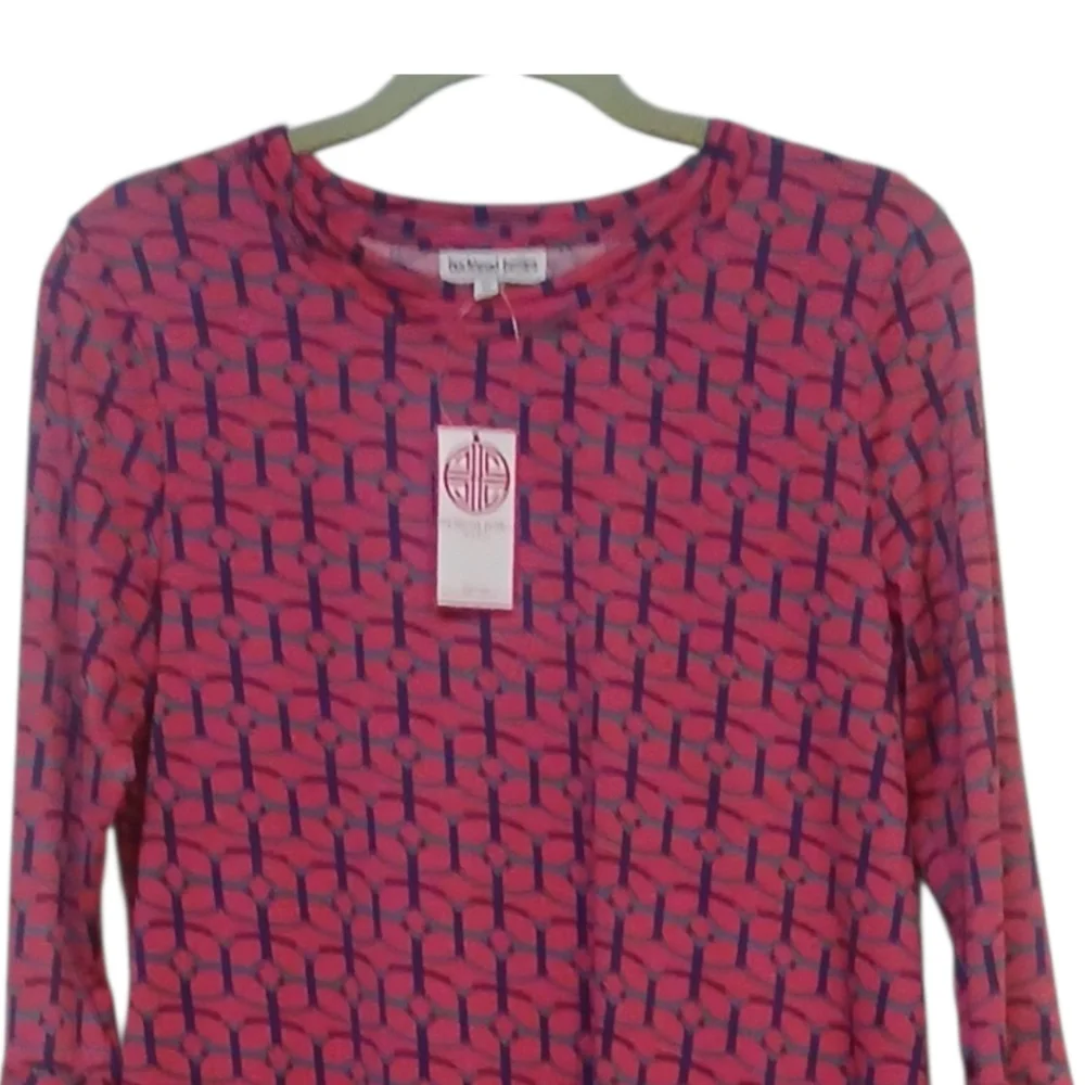 Buckhead Betties - NWT, Maze Runner Mandy Poly-Knit Shift Dress, Ruffled Bottom - Picture 6 of 11